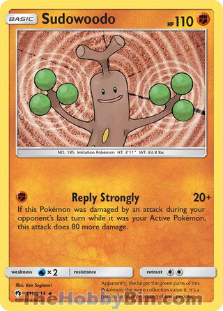 Sudowoodo #110/214 Uncommon - Lost Thunder Pokemon card