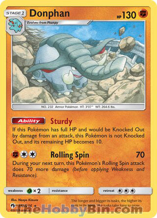 Donphan #112/214 Rare - Lost Thunder Pokemon card