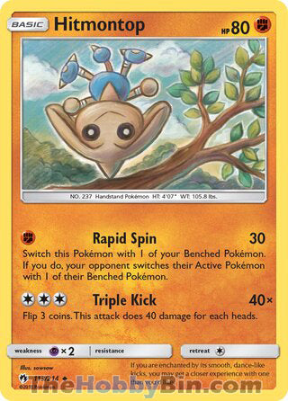 Hitmontop #113/214 Uncommon - Lost Thunder Pokemon card