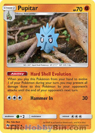 Pupitar #116/214 Uncommon - Lost Thunder Pokemon card