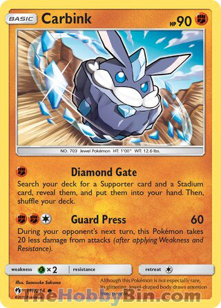Carbink #117/214 Common - Lost Thunder Pokemon card