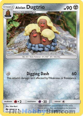 Alolan Dugtrio #123/214 Uncommon - Lost Thunder Pokemon card