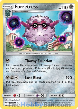 Forretress #124/214 Rare - Lost Thunder Pokemon card