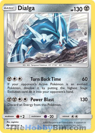 Dialga #127/214 Holo Rare - Lost Thunder Pokemon card