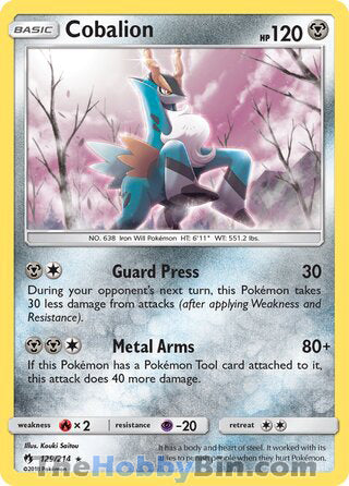 Cobalion #129/214 Holo Rare - Lost Thunder Pokemon card