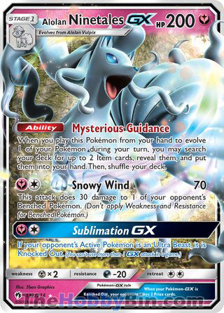 Alolan Ninetales GX #132/214 Ultra Rare - Lost Thunder Pokemon card