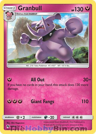 Granbull #138/214 Rare - Lost Thunder Pokemon card