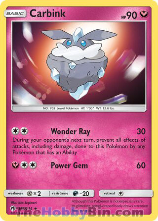 Carbink #143/214 Uncommon - Lost Thunder Pokemon card