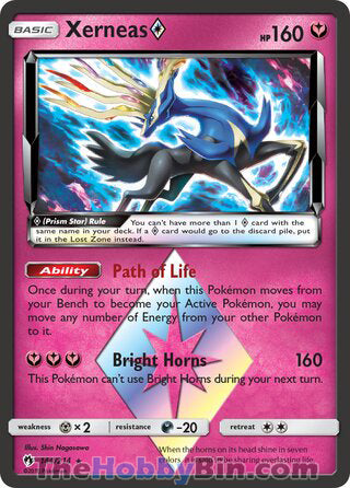 Xerneas Prism Star #144/214 Prism Rare - Lost Thunder Pokemon card