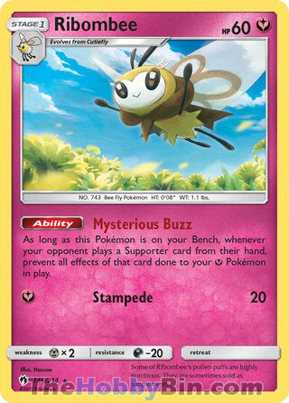 Ribombee #146/214 Rare - Lost Thunder Pokemon card