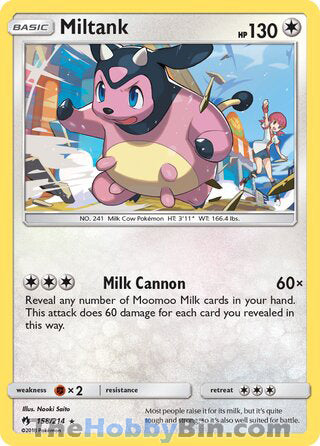 Miltank #158/214 Rare - Lost Thunder Pokemon card