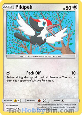 Pikipek #163/214 Common - Lost Thunder Pokemon card