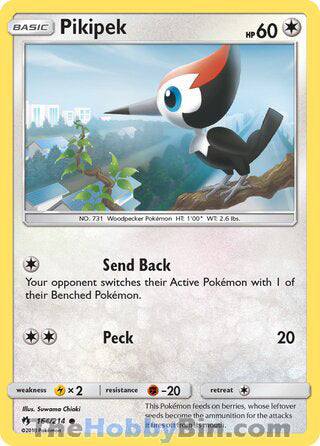 Pikipek #164/214 Common - Lost Thunder Pokemon card