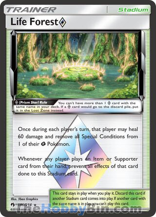 Life Forest Prism Star #180/214 Prism Rare - Lost Thunder Pokemon card