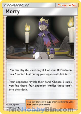 Morty #186/214 Uncommon - Lost Thunder Pokemon card