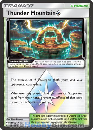 Thunder Mountain Prism Star #191/214 Prism Rare - Lost Thunder Pokemon card