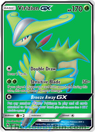 Virizion GX #197/214 Ultra Rare - Lost Thunder Pokemon card