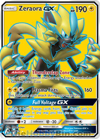 Zeraora GX #201/214 Ultra Rare - Lost Thunder Pokemon card