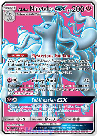 Alolan Ninetales GX Lost Thunder Ultra Rare #205/214