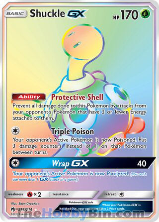 Shuckle GX #215/214 Secret Rare - Lost Thunder Pokemon card