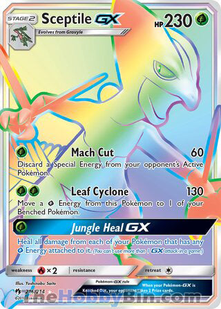 Sceptile GX Lost Thunder Secret Rare #216/214