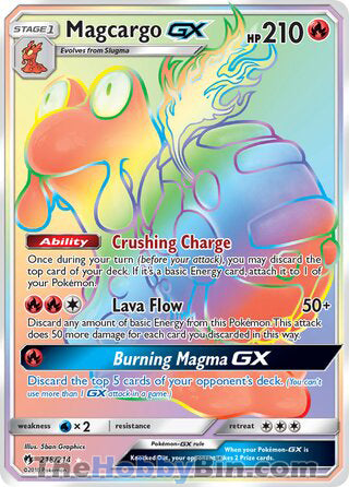 Magcargo GX #218/214 Secret Rare - Lost Thunder Pokemon card