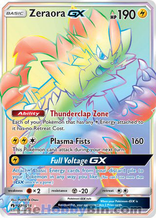 Zeraora GX #221/214 Secret Rare - Lost Thunder Pokemon card