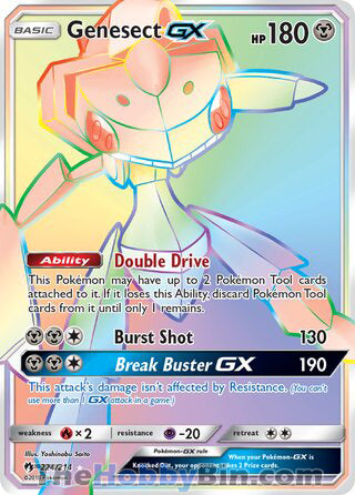Genesect GX #224/214 Secret Rare - Lost Thunder Pokemon card