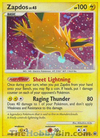 0014 Zapdos Holo Rare Majestic Dawn