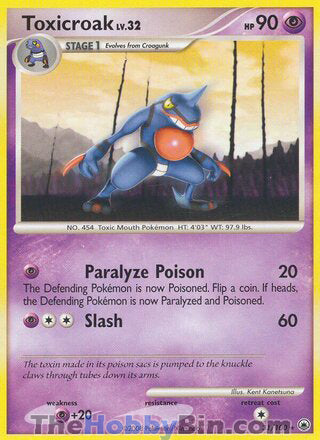 Toxicroak #31/100 Rare - Majestic Dawn Pokemon card
