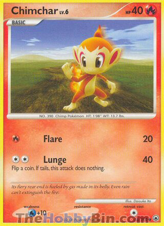 Chimchar #56/100 Common - Majestic Dawn Pokemon card