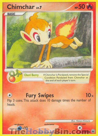 Chimchar #57/100 Common - Majestic Dawn Pokemon card