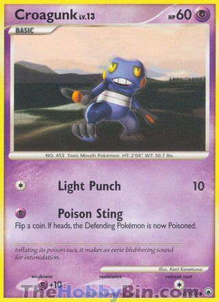 Croagunk #60/100 Common - Majestic Dawn Pokemon card