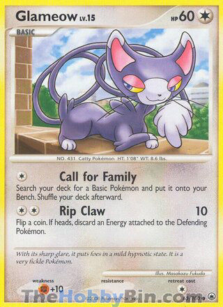 Glameow #65/100 Common - Majestic Dawn Pokemon card