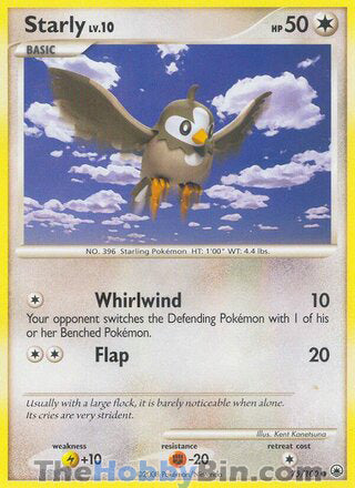 Starly #75/100 Common - Majestic Dawn Pokemon card