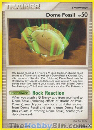 Dome Fossil #89/100 Common - Majestic Dawn Pokemon card