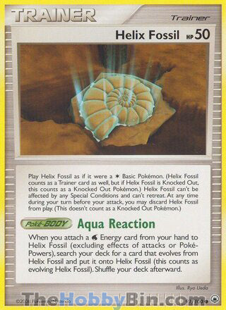 Helix Fossil #91/100 Common - Majestic Dawn Pokemon card