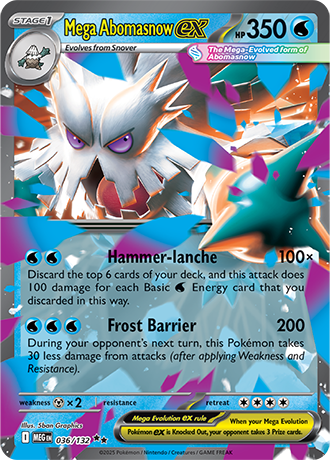 Mega Abomasnow ex #36/132 Double Rare - Mega Evolution Pokemon card