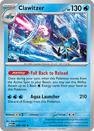 Clawitzer Mega Evolution Rare #038/132