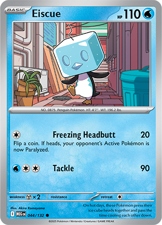 Eiscue #44/132 Common - Mega Evolution Pokemon card