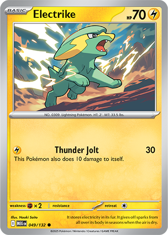Electrike #49/132 Common - Mega Evolution Pokemon card
