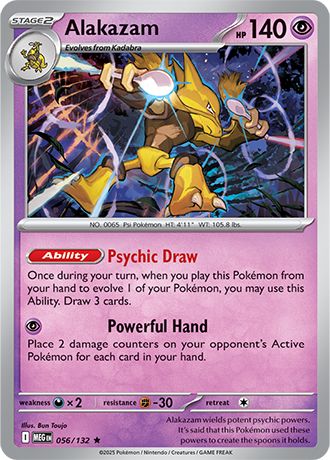 Alakazam #56/132 Rare - Mega Evolution Pokemon card