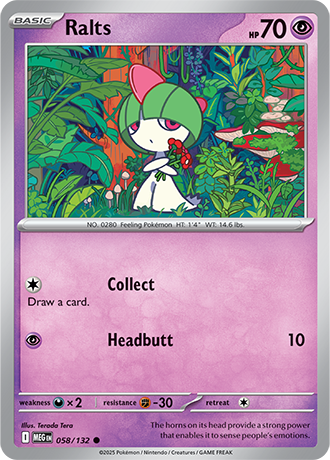 Ralts #58/132 Common - Mega Evolution Pokemon card
