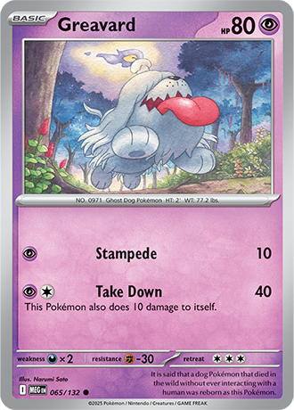 Greavard #65/132 Common - Mega Evolution Pokemon card