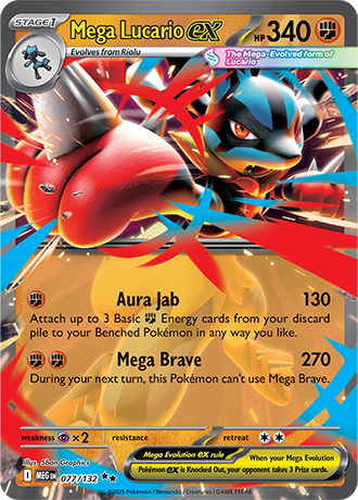 Mega Lucario ex #77/132 Double Rare - Mega Evolution Pokemon card