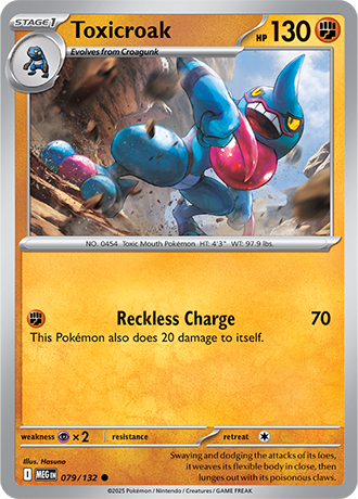 Toxicroak #79/132 Common - Mega Evolution Pokemon card