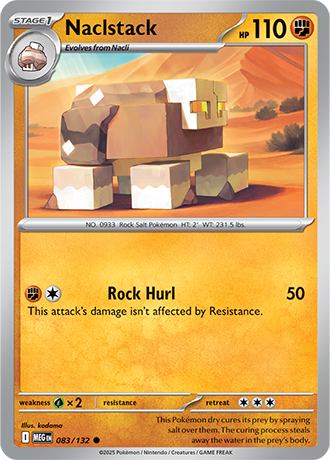 Naclstack #83/132 Common - Mega Evolution Pokemon card