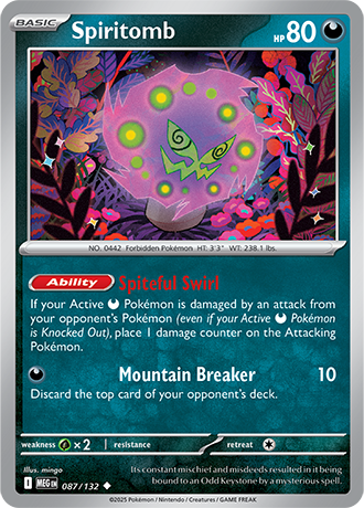 Spiritomb #87/132 Uncommon - Mega Evolution Pokemon card