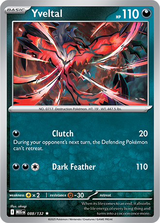 Yveltal Mega Evolution Rare #088/132