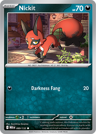 Nickit #89/132 Common - Mega Evolution Pokemon card